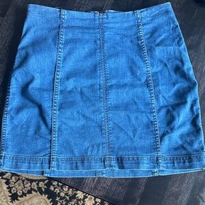 Free People Blue Denim Mini Skirt